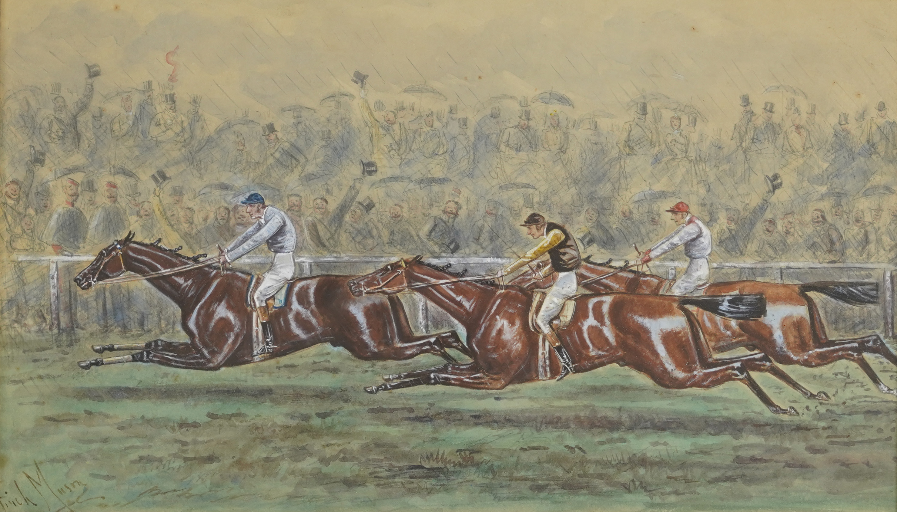 George Finch Mason (1850-1915), 'The Eclipse Stakes, Run July 23rd 1886, Sandown Park'